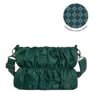 Lug Flounce Ruched Crossbody Bag Clutch Bag Wickedly Green